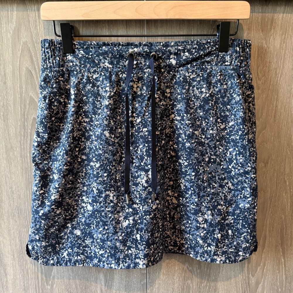 Athleta Skort Womens 6 Blue Printed Soho Skort Athletic Hiking Activewear